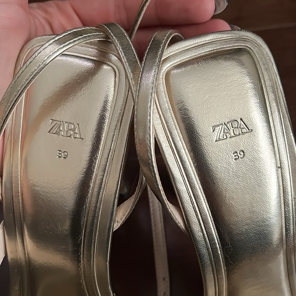ZARA Gold Strappy Heels - Picture 4 of 5
